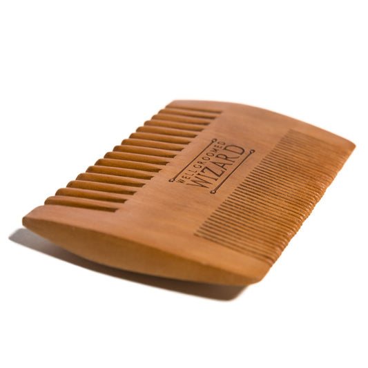 wooden double sided beard and moustache comb