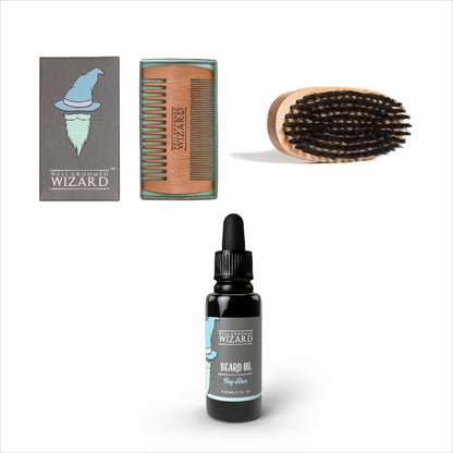 Beard Comb, Brush & Oil