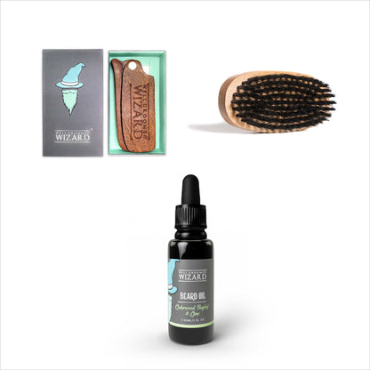 Beard Comb, Brush & Oil